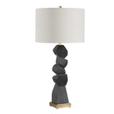 Demelo Stacked Wood Table Lamp - Black by Uttermost - View 4