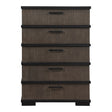 Two-Tone Brown Black Finish Drawers Chest 1pc Modern Industrial Design Bedroom Furniture