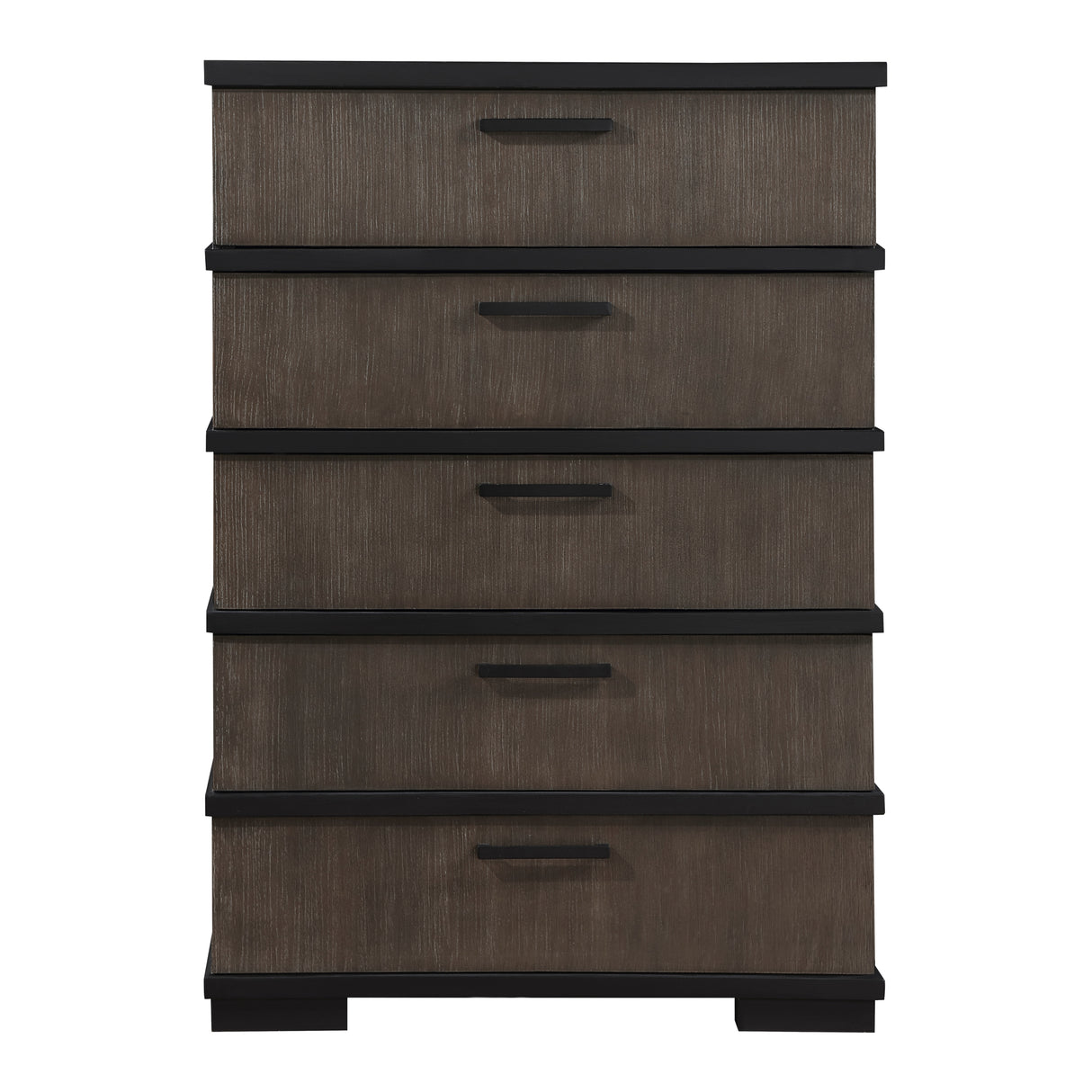 Two-Tone Brown Black Finish Drawers Chest 1pc Modern Industrial Design Bedroom Furniture