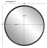 Dawsyn Round Mirror - Black by Uttermost - View 8