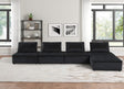 Aveline 160'W Black Velvet 5 Pc Sectional Sofa Ottoman - sold by Home Elegance USA
