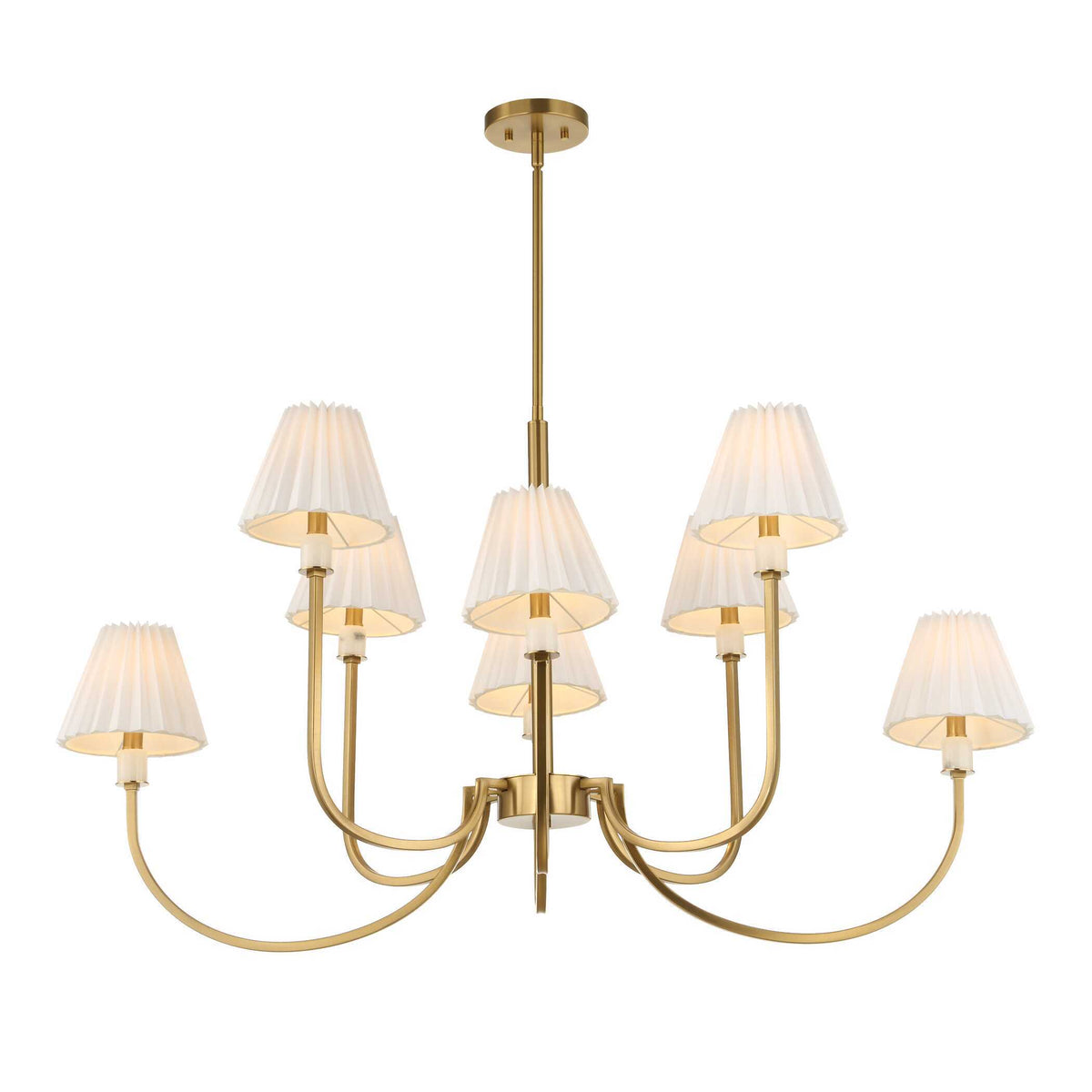 Poppins 8 Light Brass Chandelier White / Gold - Gold / White by Uttermost - View 8