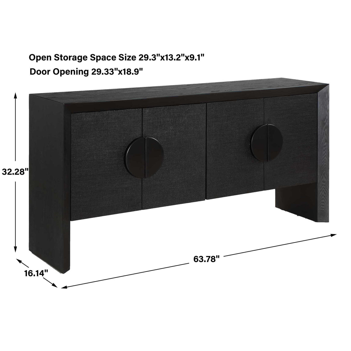Williams 4 Door Cabinet - Black by Uttermost - View 13