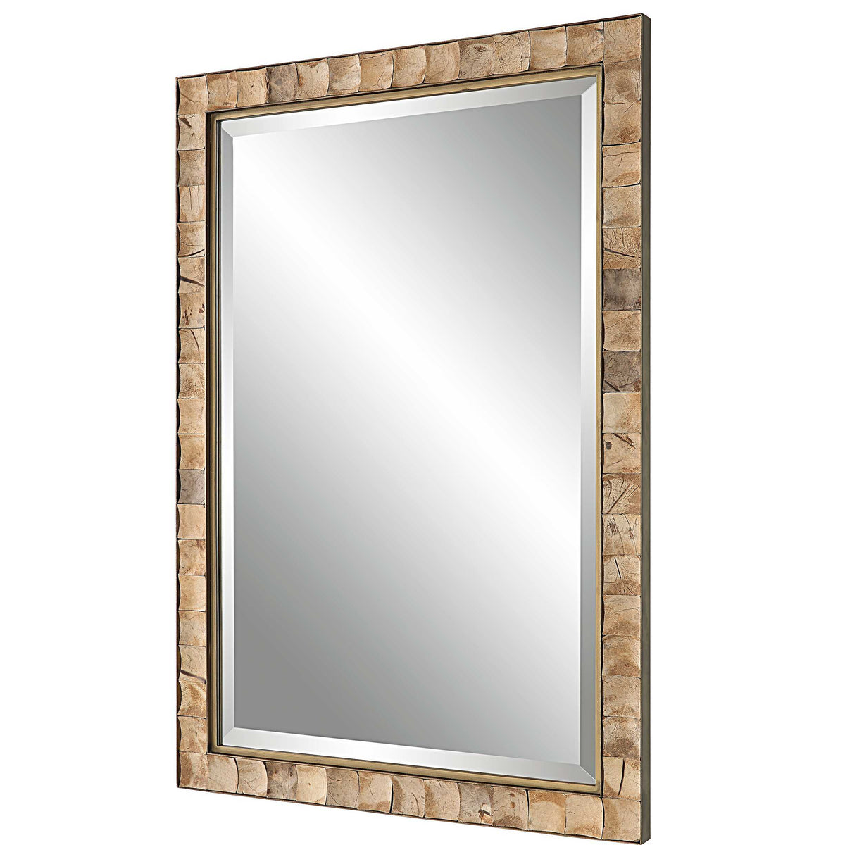Cocos Coconut Shell Mirror - Light Brown by Uttermost - View 4
