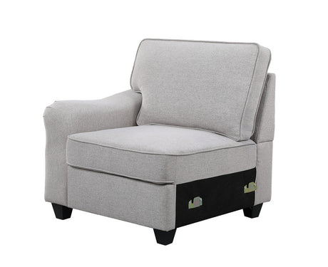 Leo 125' Light Gray Linen 8Pc Modular L-Shape Sectional Sofa and Ottoman - sold by Home Elegance USA