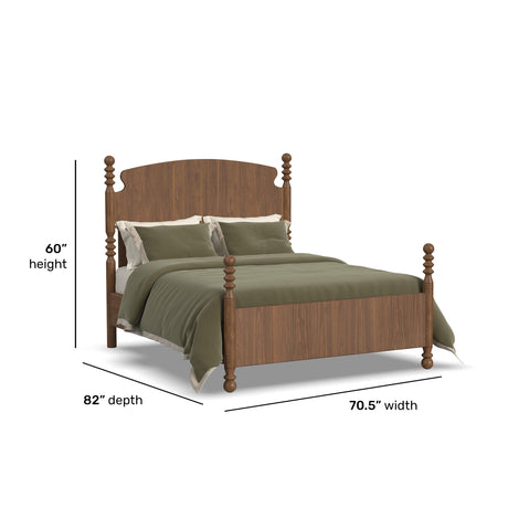 Azalea Queen Panel Bed - Walnut | Flexsteel