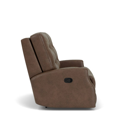 Devon Transitional Fabric Reclining Loveseat With Nailhead Trim | Flexsteel
