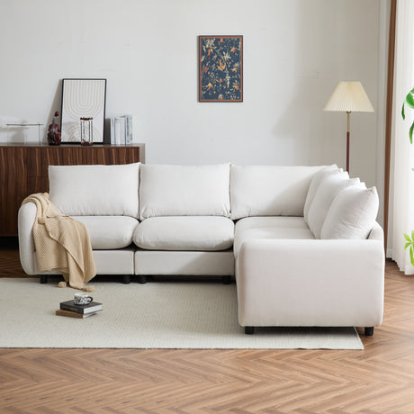 99 in. oversize 5-Piece L Shaped Modular Free Combination Sectional Sofa Couch for Living Room and Spacious Space - sold by Home Elegance USA