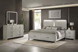 Aria Contemporary Queen 4PC Bedroom Set Modern Storage Bed with Ball Bearing Glide Drawers in Beige