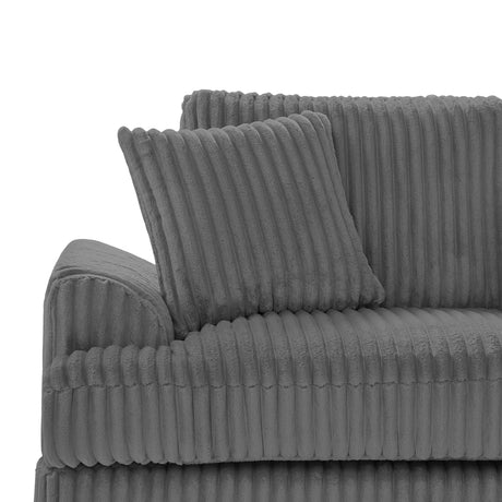 Modern Oversized U-shaped Sectional Sofa with Chaise Lounge in Dark Gray Corduroy, 129' - sold by Home Elegance USA