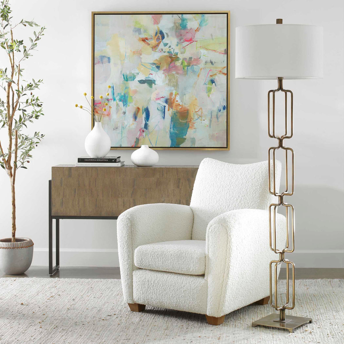 Link Brushed Gold Floor Lamp by Uttermost - View 4