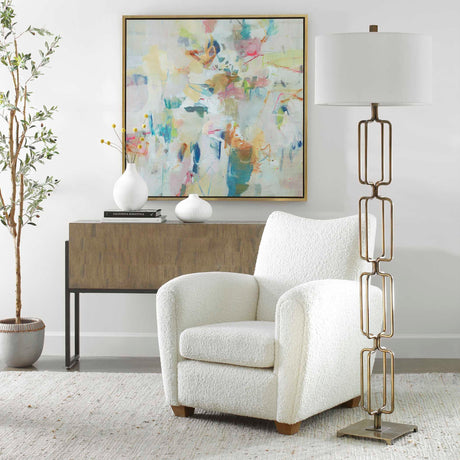 Link Brushed Gold Floor Lamp by Uttermost - View 4