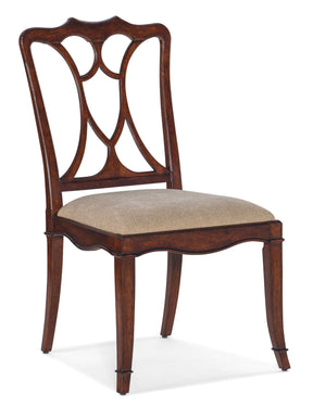 Charleston Upholstered Seat Side Chair (Set of 2) - Dark Brown / Beige by Hooker Furniture - View 1