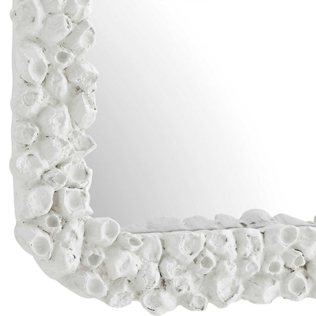 Barnacle Rectangular Mirror - White by Uttermost - View 6