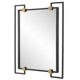 Ivey Rectangle Industrial Mirror - Black by Uttermost - View 4