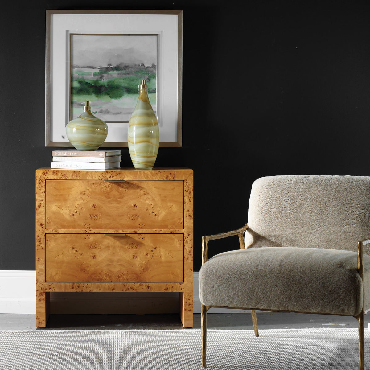Indus 2 Drawer Chest Burl - Light Brown by Uttermost - View 2