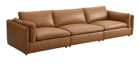 Brighton Brown Top Grain Leather 3 Pieces Modular Sectional - sold by Home Elegance USA