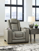 Backtrack - Gray - 3 Pc. - Power Reclining Sofa, Loveseat, Recliner | Ashley | Home Elegance USA