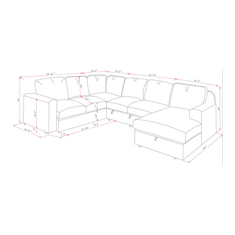 Modern Melody Grey Sectional Sofa with Pullout Bed Feature in 100% Polyester Fabric - sold by Home Elegance USA