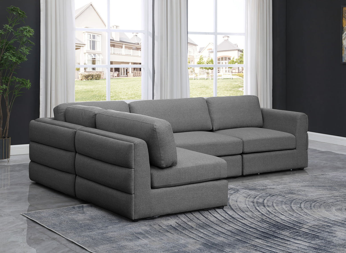 Beckham - Modular Sectional 4 Piece - Gray - Fabric | Home Elegance USA