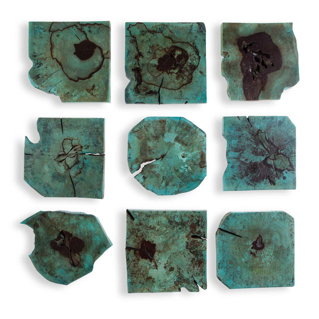 Bahati Wood Wall Decor (Set of 9) - Blue by Uttermost - View 1