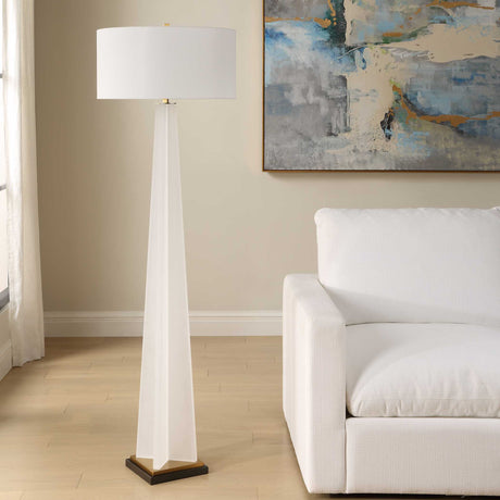 Rosin Floor Lamp - White by Uttermost - View 3