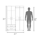 Armoire, 4 Doors, 2 Drawers, 3 Shelves, 70.9' H, Natural Oak  - Bedroom - sold by Home Elegance USA