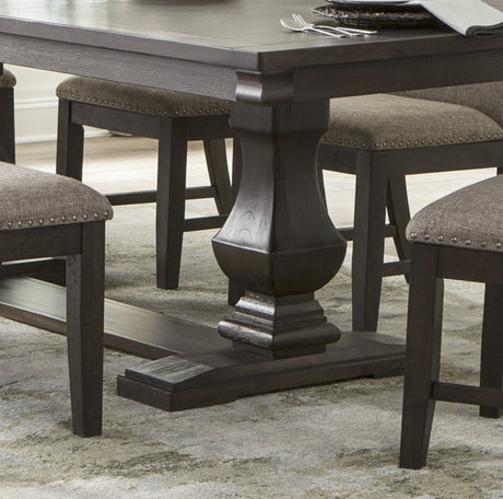 6pc Dining Set Traditional Style Dining Table Double Pedestal Base and Upholstered Beige Side Chairs Bench Dining Wooden Furniture - sold by Home Elegance USA