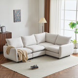 99 in. 4-Piece L Shaped Modular Free Combination Sectional Sofa Couch for Living Room and Spacious Space