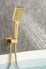 Waterfall Tub Faucet Wall Mount Roman Tub Filler Chrome Single Handle Brass Bathroom Bathtub Faucet with Hand Shower