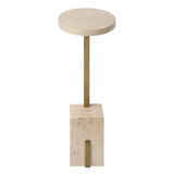 Feranno Travertine Accent Table Brass - Gold by Uttermost - View 5