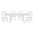 Modern Contemporary White Finish 5pc Set Dining Table and 4 Side Chairs Set Wooden Kitchen Dining Furniture Casual Style - sold by Home Elegance USA