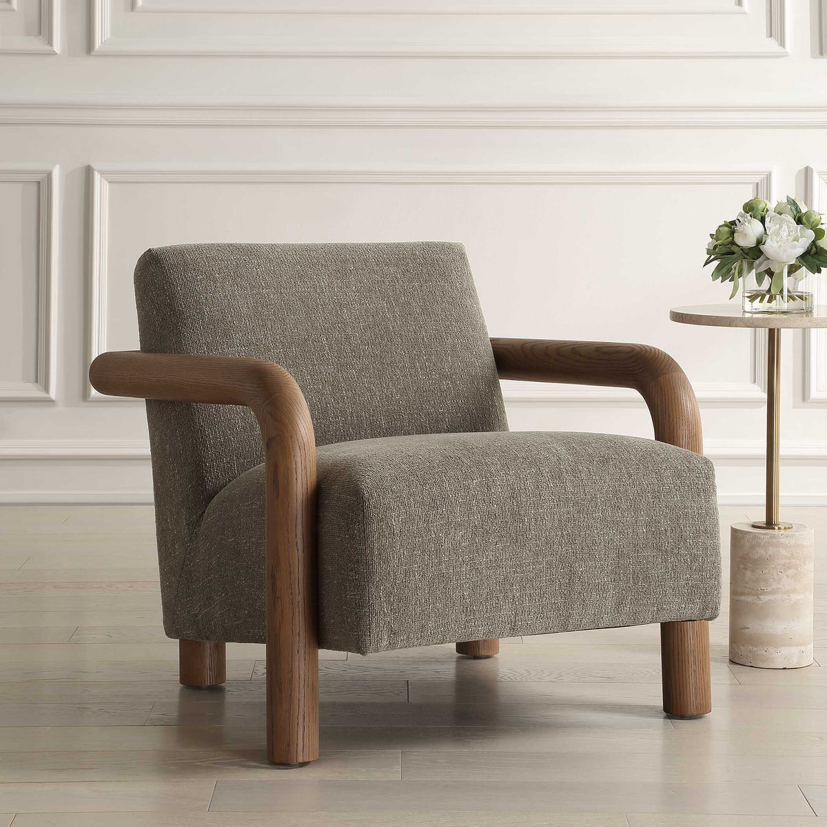 Balance Accent Chair Herb - Dark Green / Light Brown by Uttermost - View 3