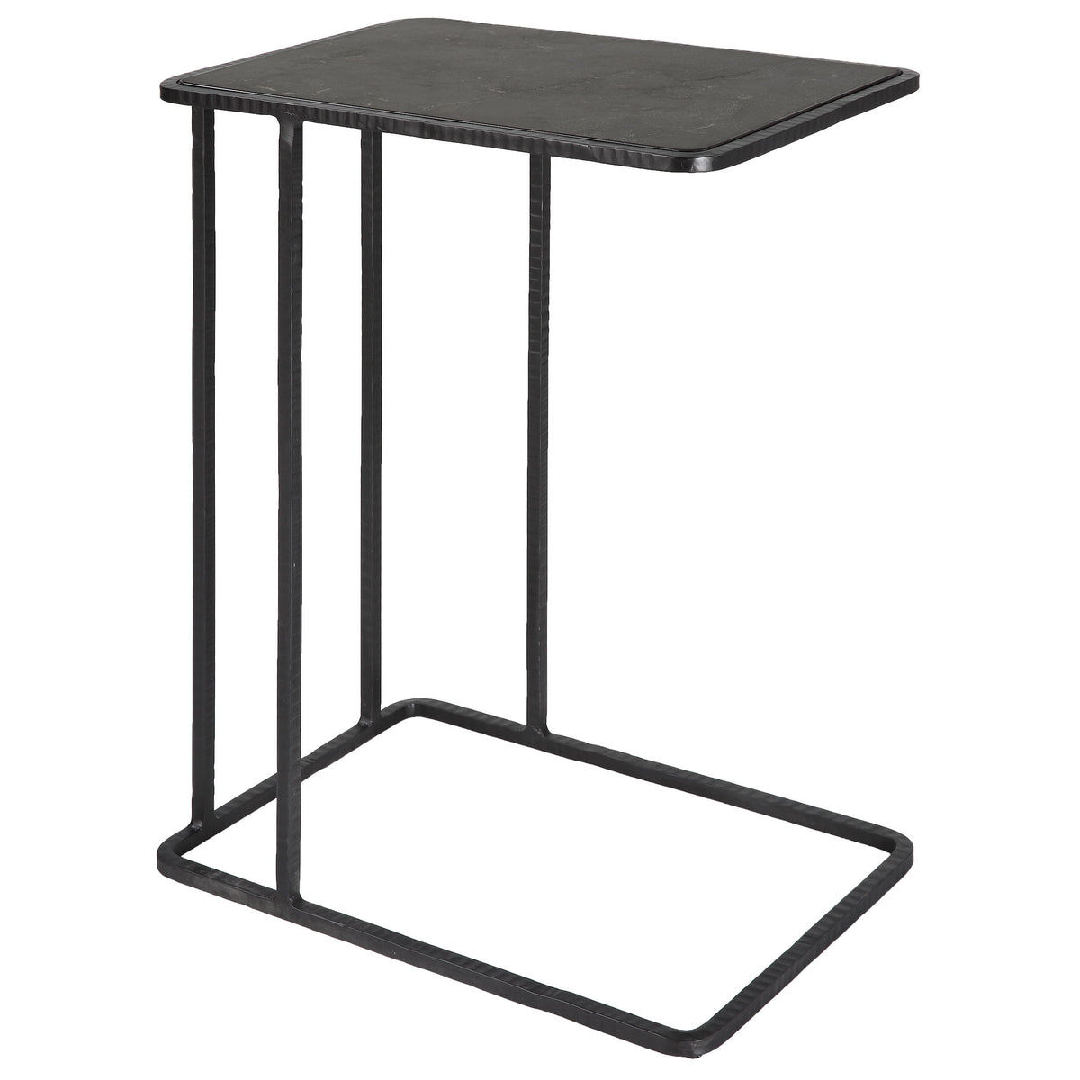 Cavern Stone & Iron Accent Table - Black by Uttermost - View 1