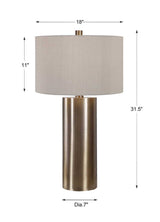 Taria Table Lamp Brushed Brass - Light Brown / Beige by Uttermost - View 8