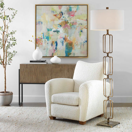 Link Brushed Gold Floor Lamp by Uttermost - View 2