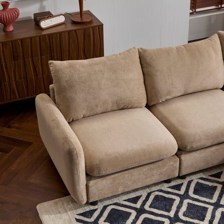 99 in. 4-Piece L Shaped Modular Free Combination Sectional Velvet Sofa Couch with Ottoman, Nomad - sold by Home Elegance USA