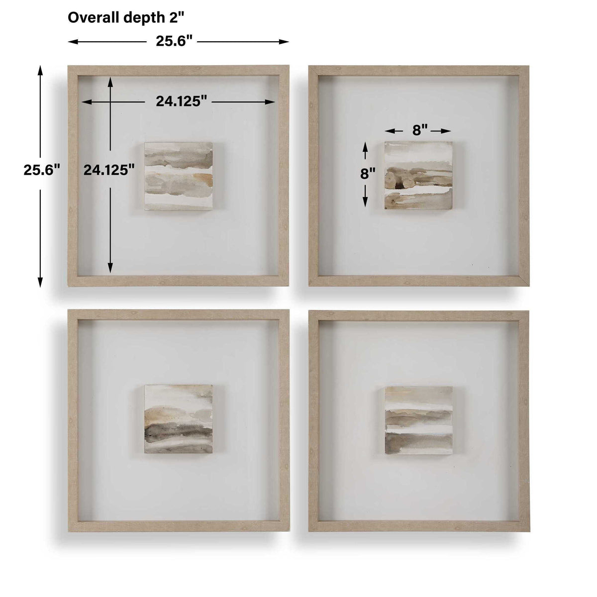Studying Sepia Hand Painted Canvases (Set of 4) - Light Brown by Uttermost - View 8