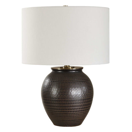 Hawkins Ribbed Table Lamp Bronze - Black by Uttermost - View 3