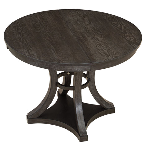 TREXM 5-Piece Retro Functional Dining Table Set Extendable Round Table and 4 Upholstered Chairs for Dining Room and Living Room (Espresso) - sold by Home Elegance USA