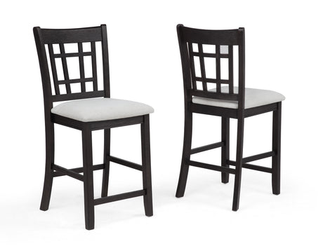 5Pc Counter Height Dining Set Two-tone Finish Light Gray Upholstery Fabric Wooden Dining Room Furniture Charcoal Black - sold by Home Elegance USA