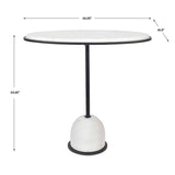 Morro Marble Side Table - White / Black by Uttermost - View 11