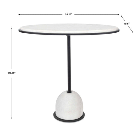 Morro Marble Side Table - White / Black by Uttermost - View 11