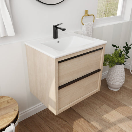 24" Bathroom Vanity with 2 Soft Close drawers, White Ceramic Basin - BVA02524PLO - G - BL9060B(W1286S00034) - W999S00071 - image - 4