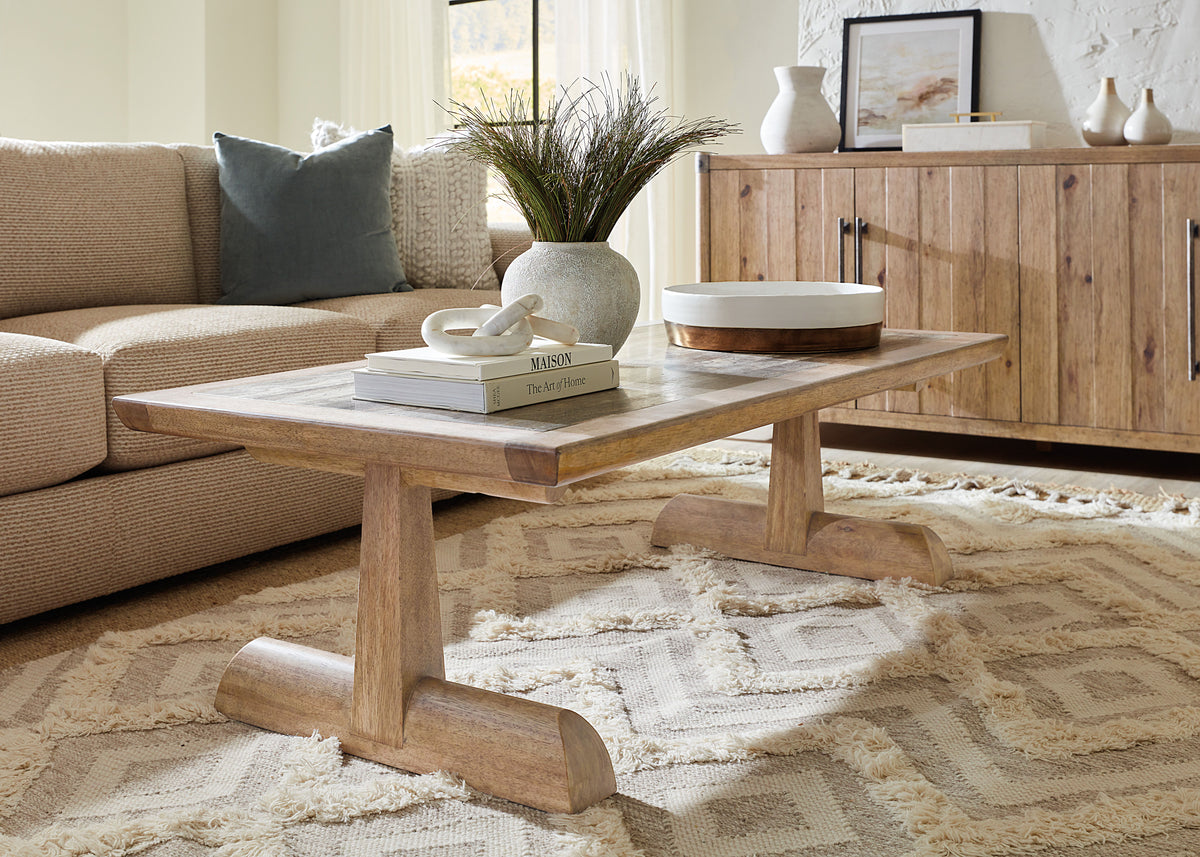 Vineyard Row Rectangle Coffee Table - Light Brown by Hooker Furniture - View 2