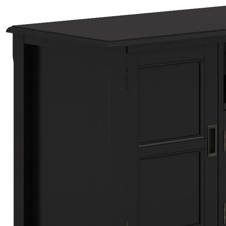 Burlington 72 inch Wide Solid Wood TV Stand in Black For TVs up to 80 inches - sold by Home Elegance USA