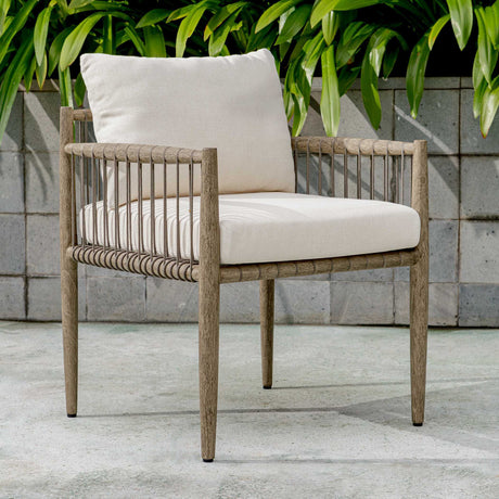 Borneo Outdoor Dining Chair - White / Dark Gray by Uttermost - View 2