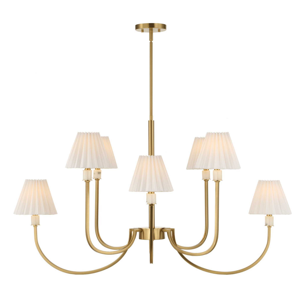 Poppins 8 Light Brass Chandelier White / Gold - Gold / White by Uttermost - View 7