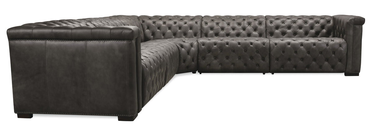 Savion Grandier 5-Piece Sectional With 2 Power Recline Power Headrest - Dark Gray by Hooker Furniture - View 2