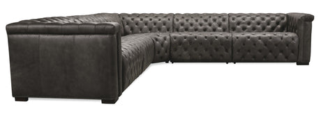 Savion Grandier 5-Piece Sectional With 2 Power Recline Power Headrest - Dark Gray by Hooker Furniture - View 2